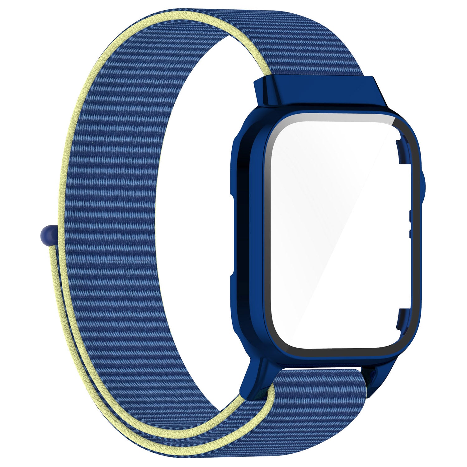 Loop Fastener Nylon Watch Band Strap + Tempered Glass Film Electroplating PC Watch Case Cover for Apple Watch Series 7 45mm Loop Fastener Nylon Watch Band Strap + Tempered Glass Film Electroplating PC Watch Case Cover for Apple Watch Series 7 45mm